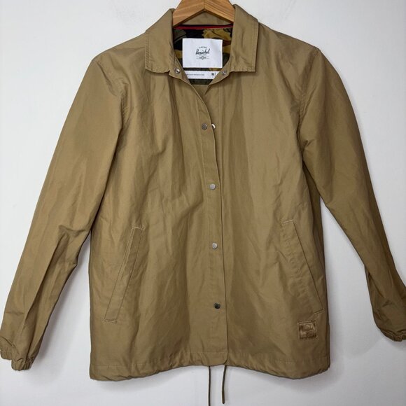 Herschel Supply Co Men's Snap Closure Jacket Size M Beige Khaki Cotton Blend - Picture 3 of 13